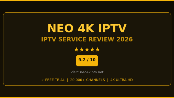 Neo 4K IPTV Review 2026 — Free Trial, Pricing & Channels